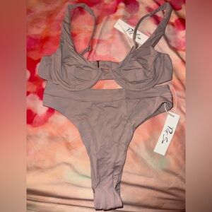 Riot Swim Dusty Mauve Two Piece Bikini Set